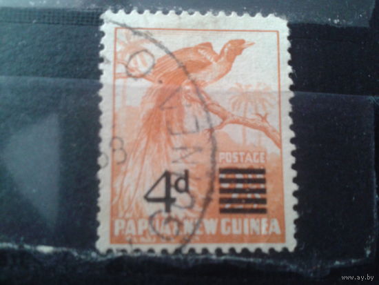 Папуа Новая Гвинея, 1957. Стандарт, птица, надпечатка