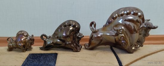 Статуэтки Зубр комплект 3 шт СССР цена за комплект