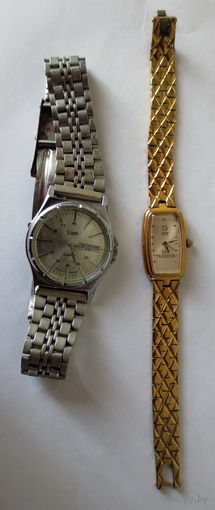 Часы Луч. В том числе подарочный экземпляр: 15 лет ЗАО "Телеком". Номерные. Не работают... нужны батарейки.