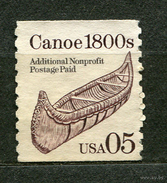 Каноэ из бересты. США. 1991. Полная серия 1 марка. Чистая без клея