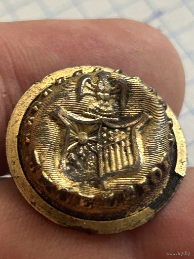 Позолоченая офицерская пуговица армии США. EXCELSIOP. ПМВ??