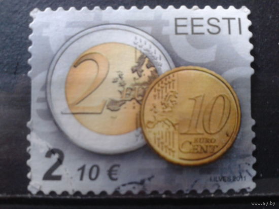 Эстония 2011 Евромонеты Михель-4,2 евро гаш