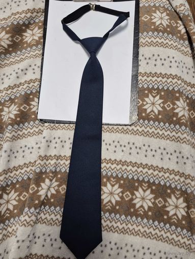 Форменный синий галстук на резинке БелЖД