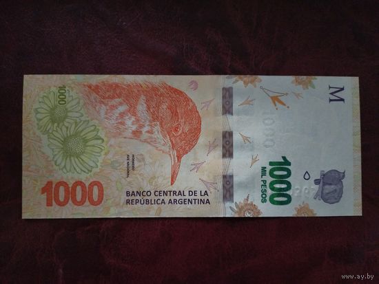 1000 песо Аргентина 2017 г.