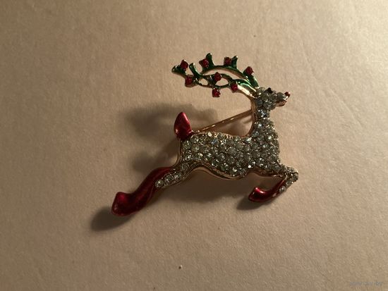 Брошь Новогодняя Олень Германия