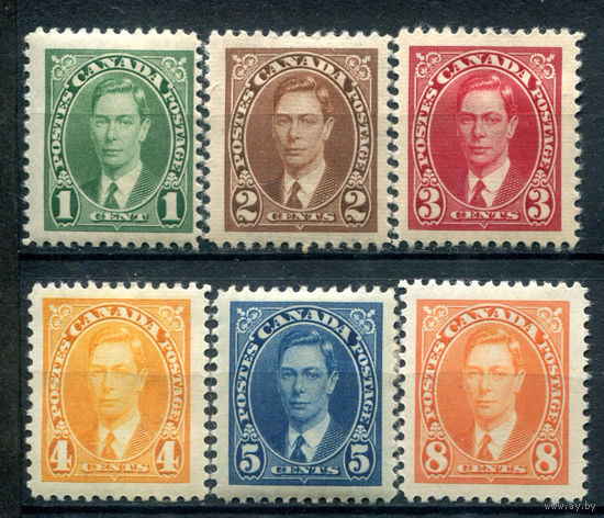 Британские колонии - Канада - 1937г. - король Георг VI - 6 марок - полная серия, MH [Mi 197-202]. #3-WB-96-A-2