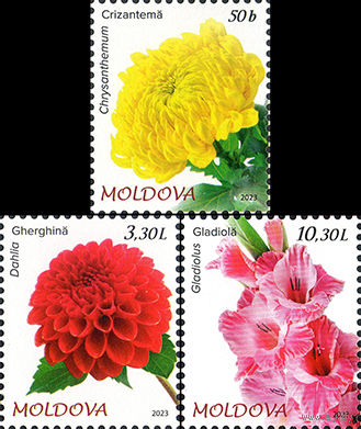 Молдова 2023. Флора. Садовые цветы 3 марки (851)