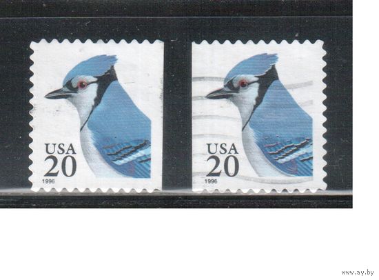 США-1995 (Мих.2574 D) , гаш. , Стандарт,Фауна Птицы,(одиночка), 2 зубцовки