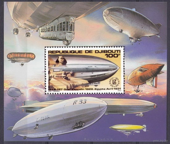 1980 Джибути АВИАЦИЯ Цеппелин MNH