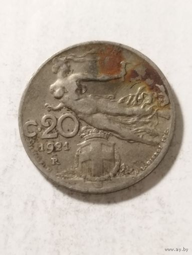 Италия 20 сентизим 1921