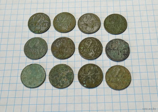 Двух грошовики-12 шт. Речь Посполита.