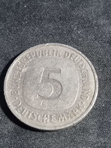 Германия (ФРГ) 5 марок 1989 D