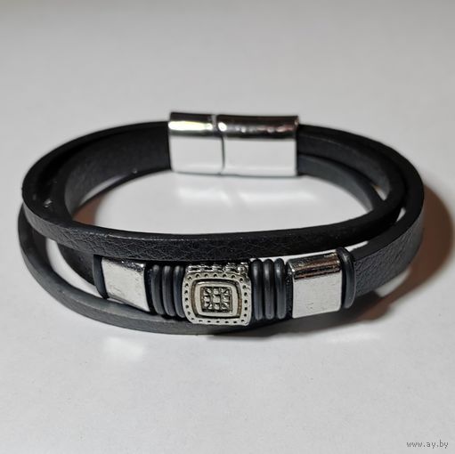 Браслет кожаный "Солнечный манифест" (двухсторонний)