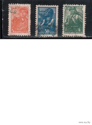 СССР-1939, (Заг.606-608),  гаш. , Стандарт, (полная серия)(3)