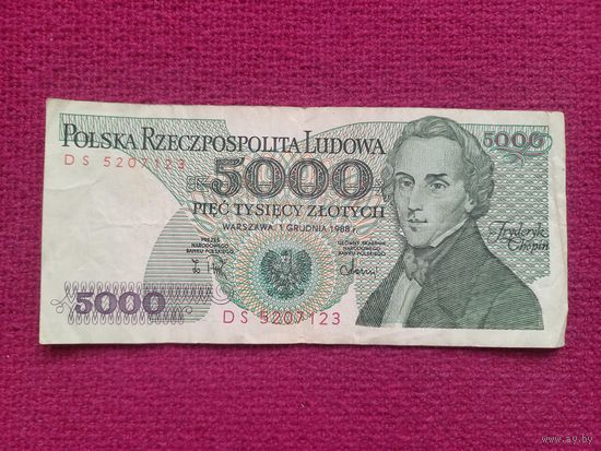 Польша 5000 злотых 1988 г. Серия DS 5207123