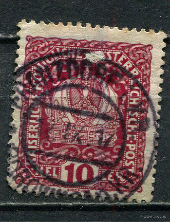 Австро-Венгрия - 1916/1918 - Корона 10H - [Mi.188] - 1 марка. Гашеная.  (Лот 19HL)-T2P2