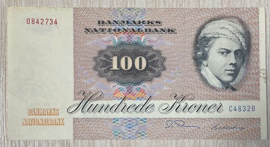 Банкнота. Дания. 100 крон 1972 год.