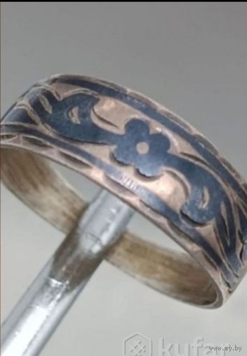 Серебрянное кольцо. Кольцо серебро 875 пробы.