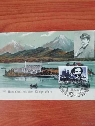 ФРГ 1986 Карт максимум марки "100 лет со дня смерти короля Баварии Людвиг II" Mi.1281