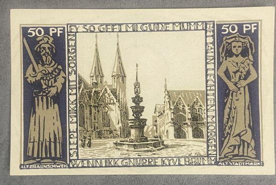 Нодгельд 50 пфеннигов 1921 год. Брауншвейг. Веймарская республика