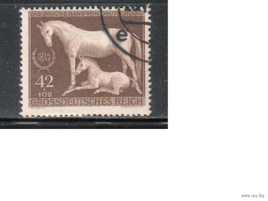 Германия-1944,(Мих.899) гаш. , Спорт, Лошади(одиночка)
