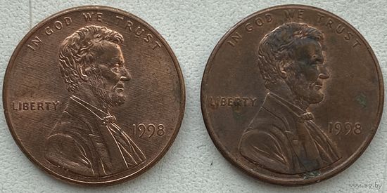 США 1 цент 1998 г. Цена за 1 шт.