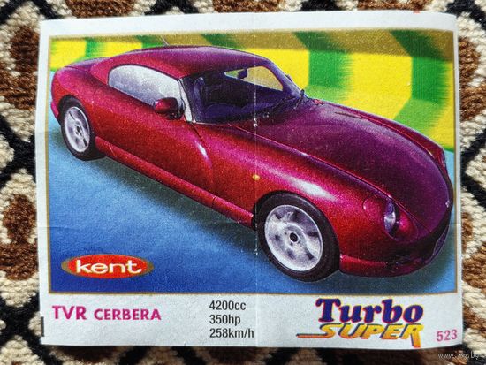 Вкладыш Turbo (Турбо) Super (серия 471-540, Супер), номер 523, TVR Cerbera. Возможен небольшой торг.