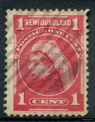 Британские колонии - Ньюфаундленд - 1897г. - королева Виктория, 1 с - 1 марка - гашёная [Mi 59]. #3-WB-92-A-1