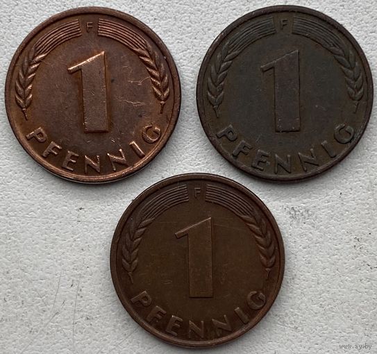 Германия 1 пфенниг 1948 г. F. Цена за 1 шт.