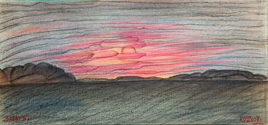 Закат (4),  пастель, бумага, 2007, Котов Олег
