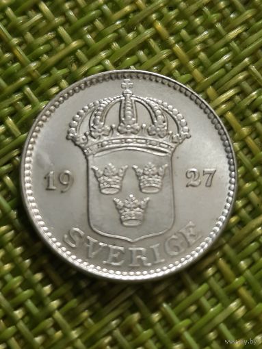 25 эре Швеция  1927 г серебро KM#785