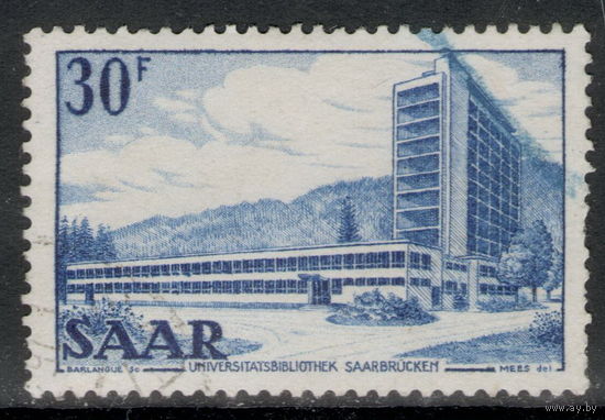 Саар 1953 Архитектура. Здания | Библиотека. Mi:DE-SL 332