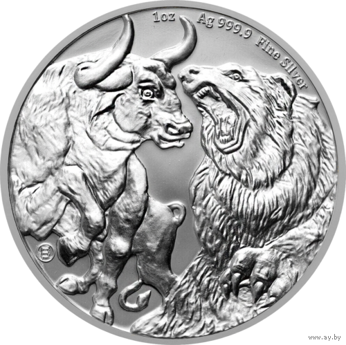 Чад 5000 франков 2023 BULL & BEAR Серебро 9999
