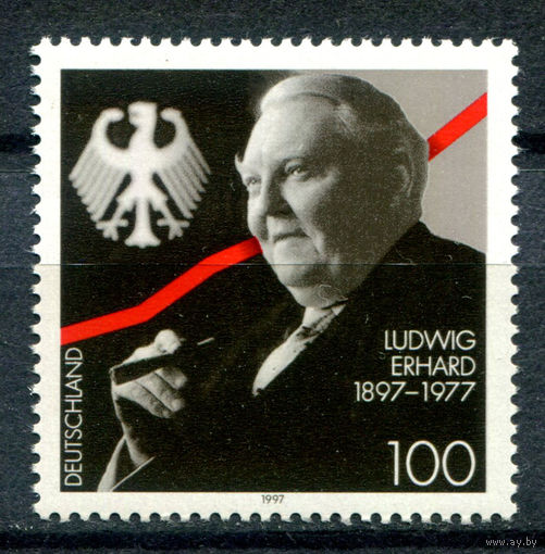 Германия - 1997г. - Людвиг Эрхарт, политик - полная серия, MNH [Mi 1904] - 1 марка