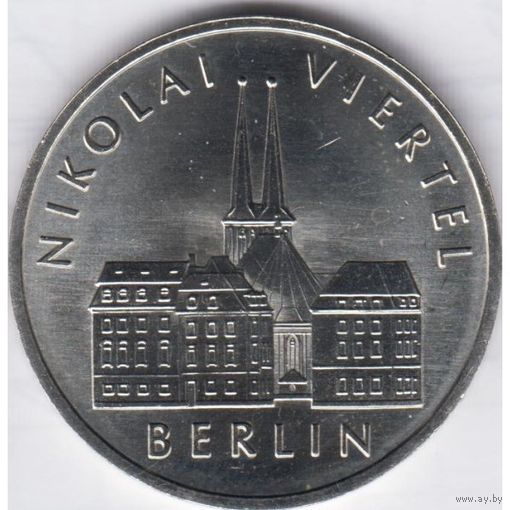 ГДР 5 марок, 1987 750 лет Берлину – Квартал Николаи UNC