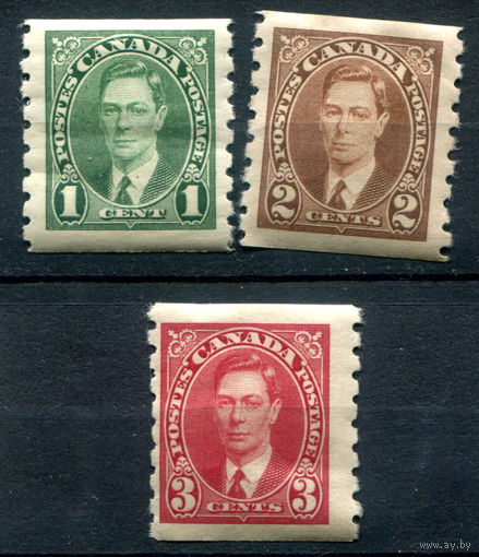 Британские колонии - Канада - 1937г. - король Георг VI, б/п : 8 - 3 марки - полная серия, MH [Mi 197 D - 199 D]. #3-WB-96-A-2