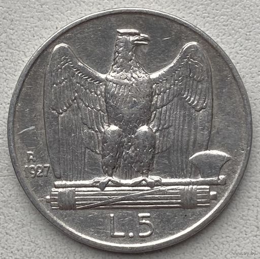 Италия 5 лир 1927 г.