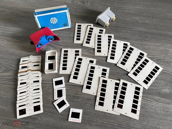 Стерео слайды ГДР (серия Мишки, Ts, Ms - 20 шт.), стереомат СССР со слайдами.