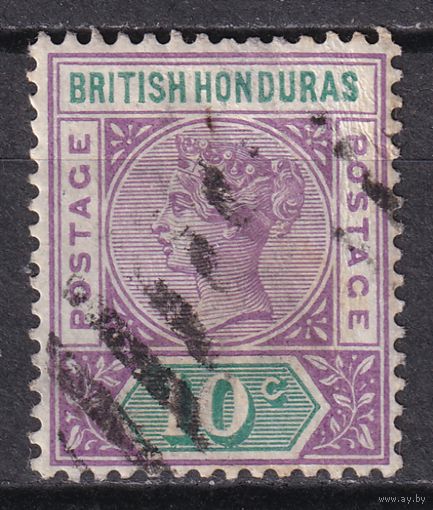 65.BrKCI. Великобритания. Колонии. Британский Гондурас. Стандарт. Виктория. 1895 г. 10C. Mi.#36.