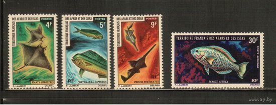 Афар и Исса-1971(Мих.52-55),  **,    Морская Фауна ,Рыбы(полная серия)