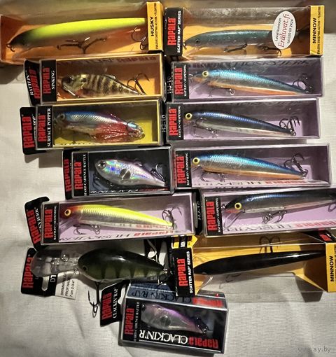 Воблеры Rapala - 13 шт + ящик Mikado  + 2 коробки