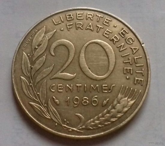 20 сантим, Франция 1986 г.