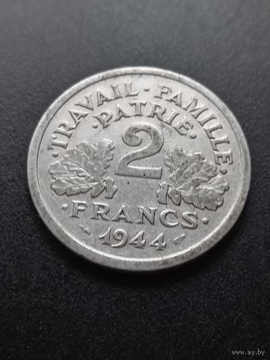 Франция 2 франка 1944 г.