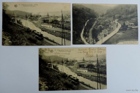 Открытки "Vallee de la Vesdre-TROOZ". 20--е годы. 3 шт.
