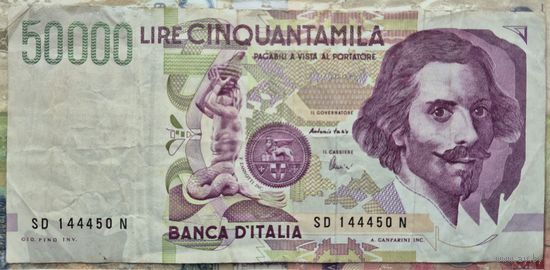Италия. 50 000 лир образца 1992 года