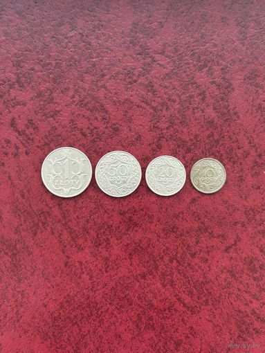 Польша 1 злотый,50,20,10 грошей 1923-1929 г.