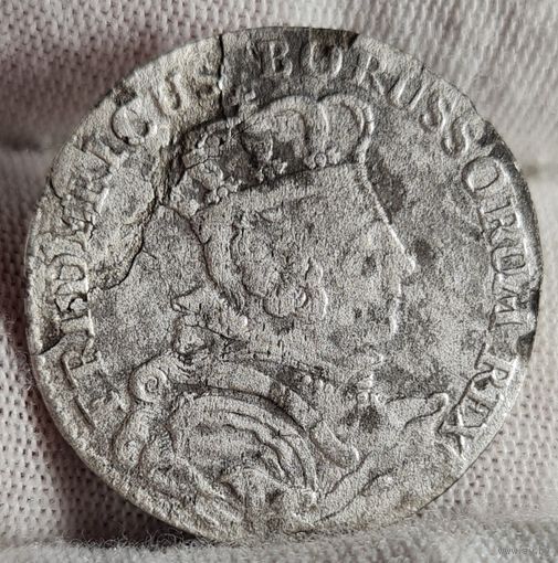 6 грошей, шестак 1756 года, Пруссия, С РУБЛЯ! МНОГО ЛОТОВ С РУБЛЯ!