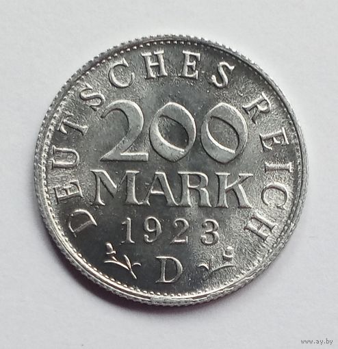 Германия. 200 марок 1923 года D. aUNC