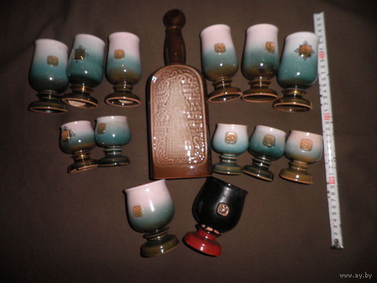 Штоф и рюмки,бокалы,фужеры Знаки зодиака,времён СССР.С рубля.