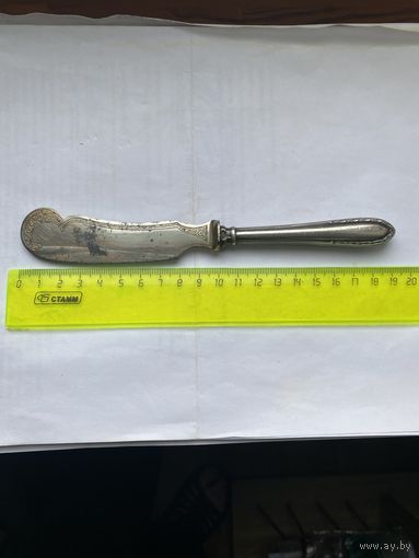 Столовый нож (для масла). Ручка серебро 875пр.